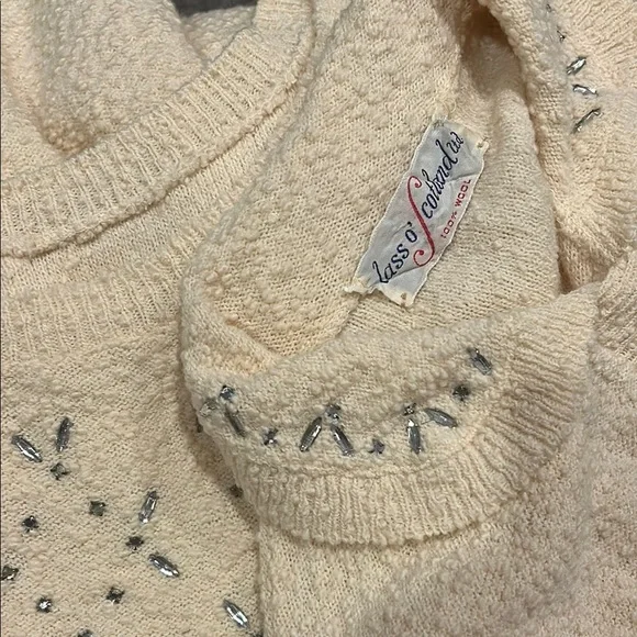 1950s knit dress, belt, and Jacket Set - Picture 5 of 8